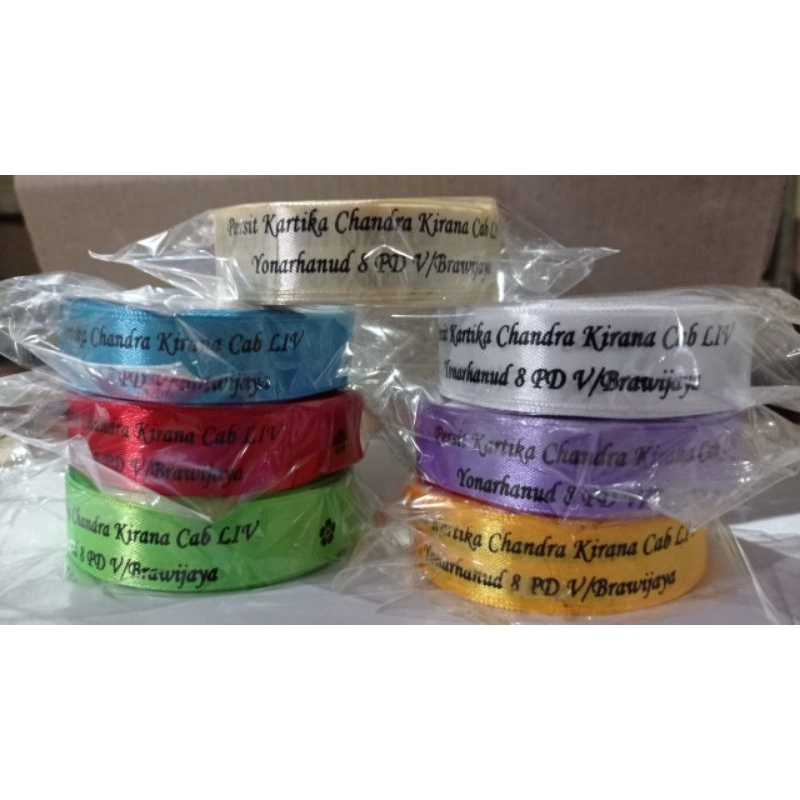 

label pita satin pita kado pita hampers souvenir label pita sablon