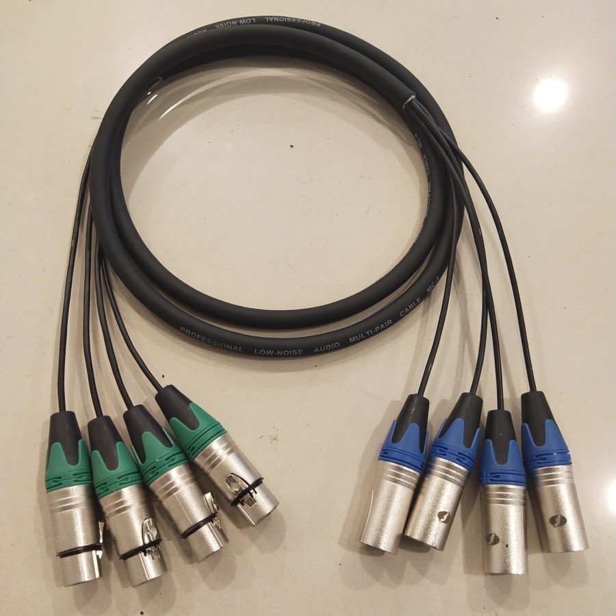 Snake Kabel 4ch + Konektor nya Jack Male Female Panjang 3Meter