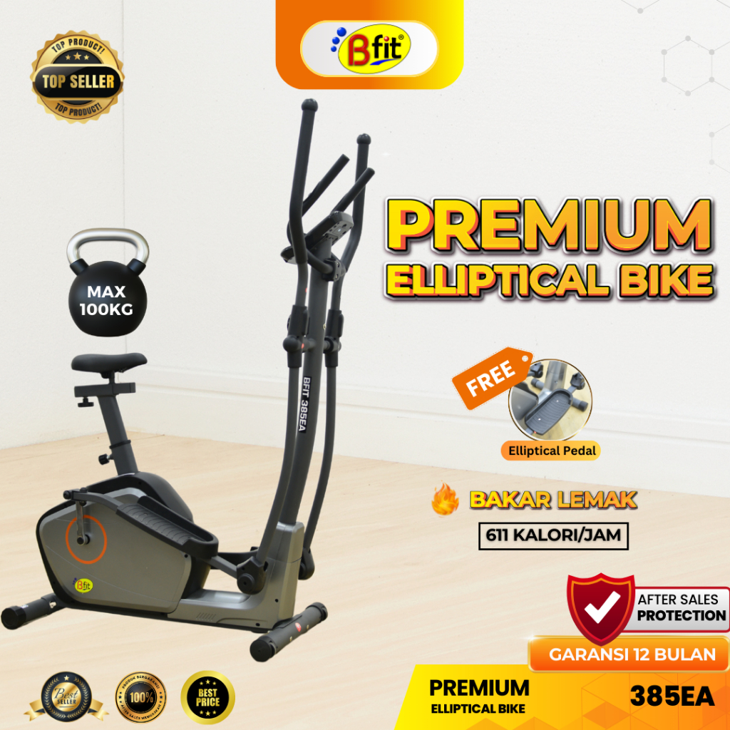 (YOGYAKARTA) Sepeda Statis BFIT 385EA Elliptical Bike Sepeda Olahraga Cardio Murah Portable