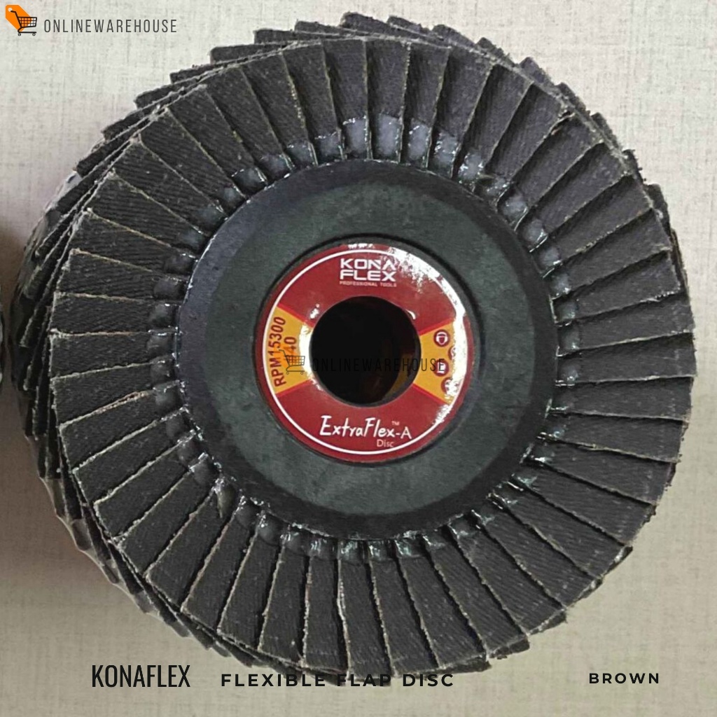 Konaflex Flexible Flap Disc Brown 4" Grit 80-240