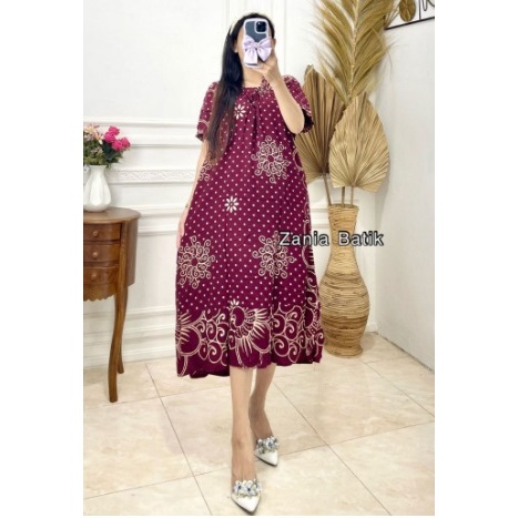 Daster Fuji Rayon Premium Kerut Dada Remaja Kekinian Busui Lengan Pendek