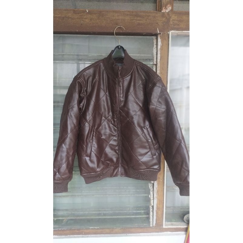 Jaket Bomber Traktop Gelembung Semi Kulit (PL)