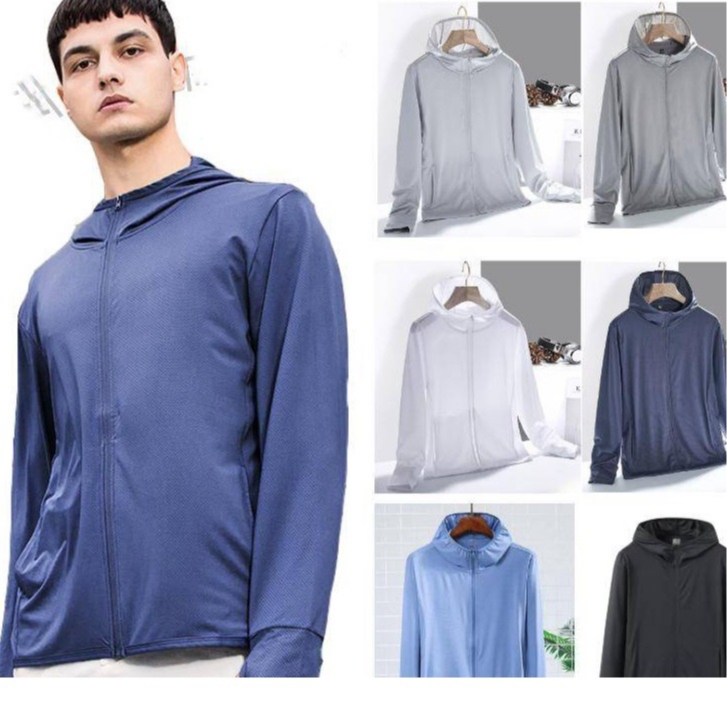 HESCLOTHES - Jaket Mesh Hoodie UV Protection, Jaket Olahraga Running gym Sepeda JPS Men
