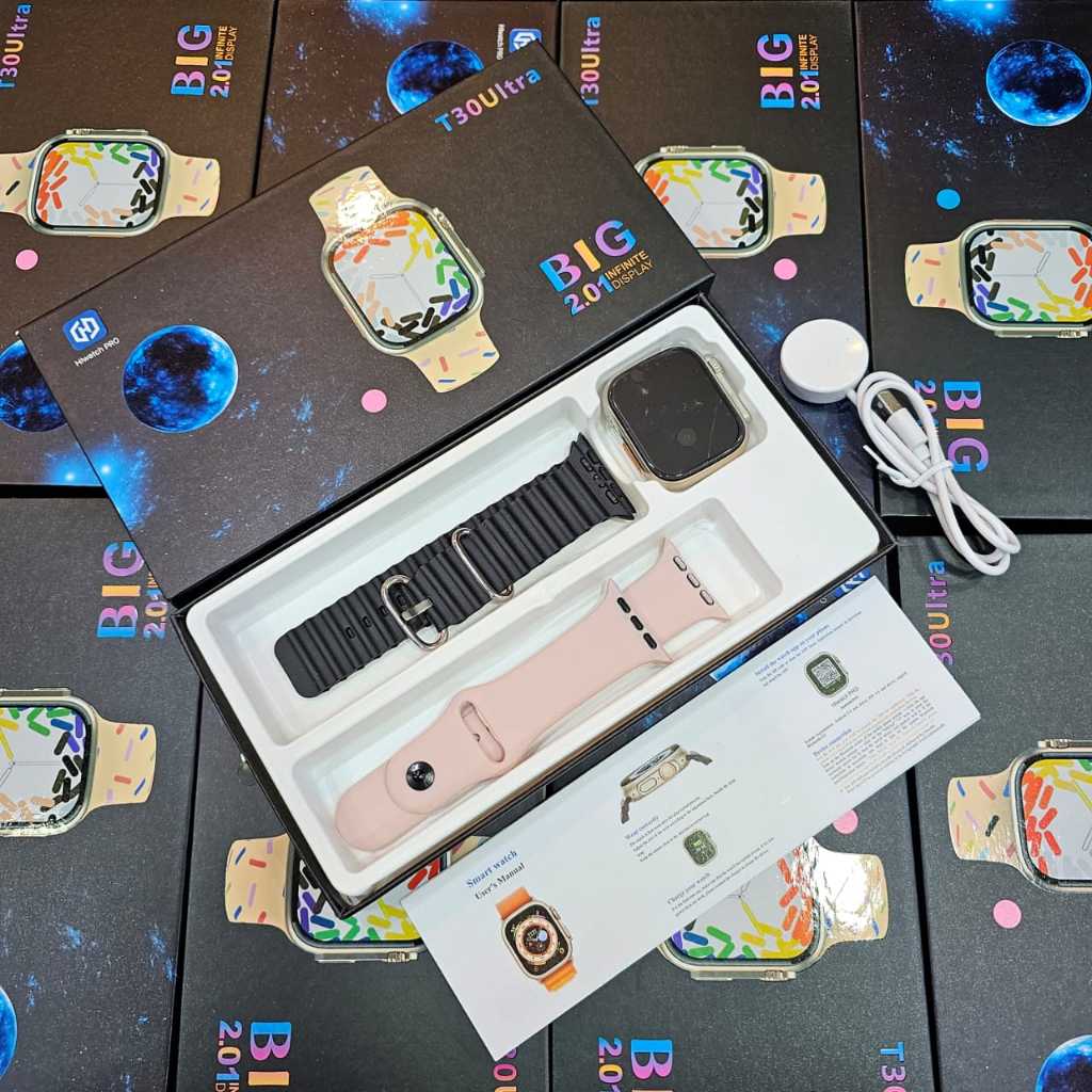 JAM TANGAN Smartwatch T30 Ultra Series 8 Hiwatch Pro Big Screen 2.01 Infinite Display