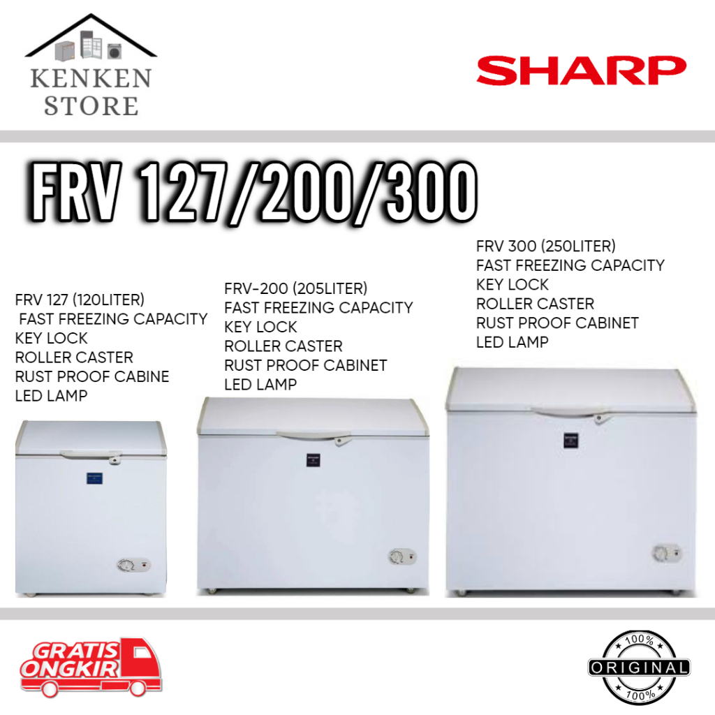 CHEST FREEZER SHARP FRV-127|FRV-200|FRV-300