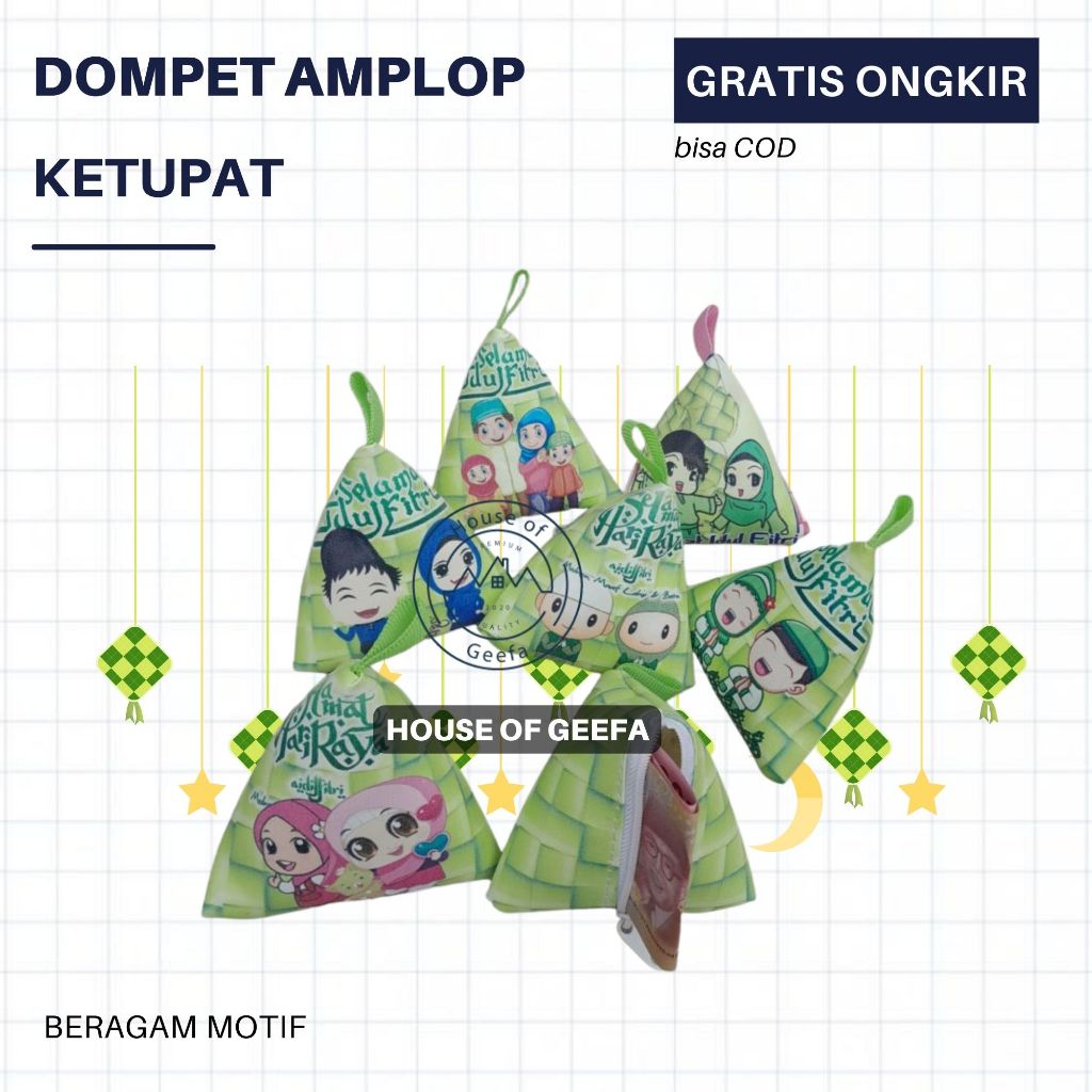 

Dompet Amplop Model Ketupat 1 Pack isi 10 PCS - Dompet Printing - Dompet Lebaran Idul Fitri