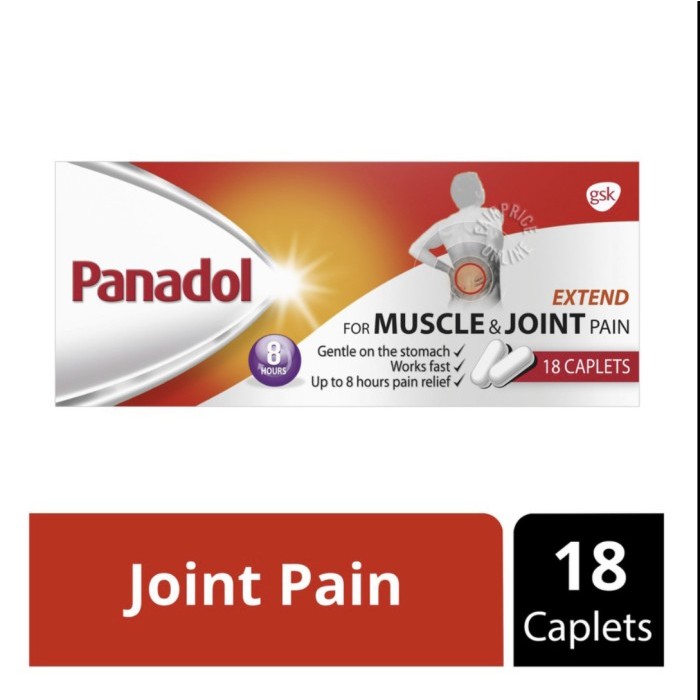 Panadol Extend muscle & joint pain, 18 tablets -  Singapore