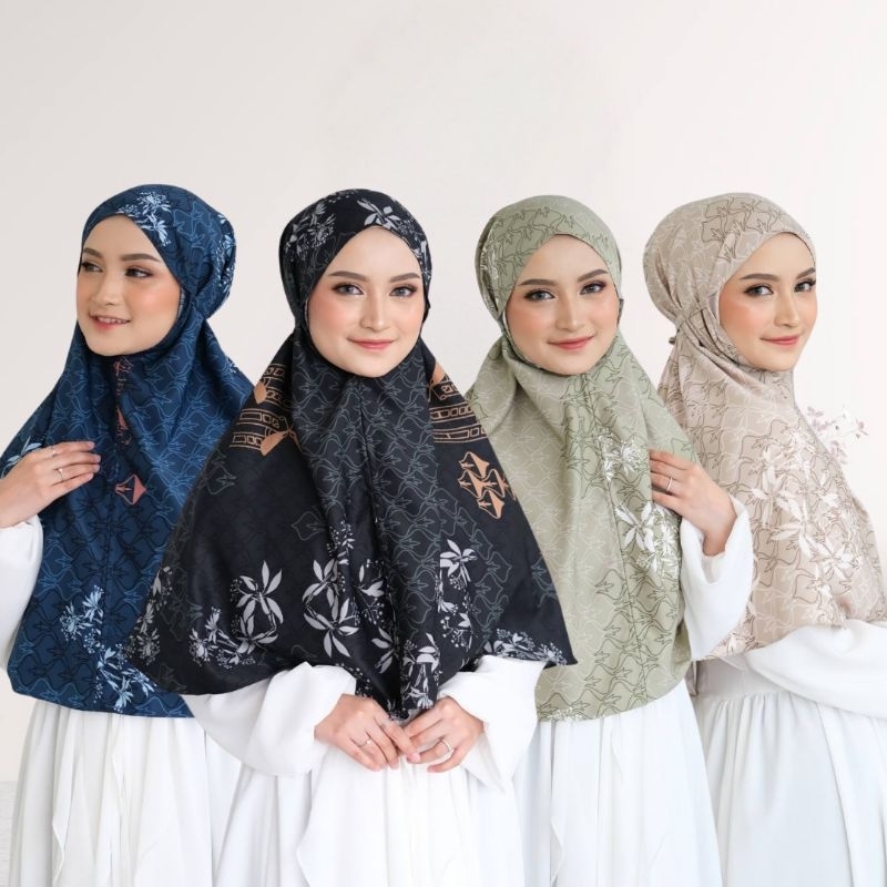 Hijab Instant Bergo Motif Series Bergo Silk Satin Premium