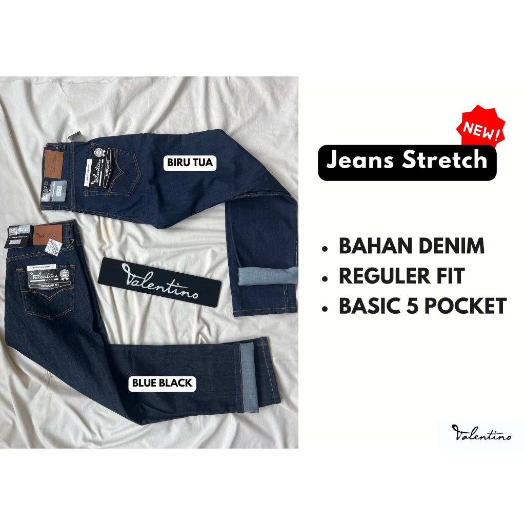 Valentino Jeans Celana Panjang Pria Stretch