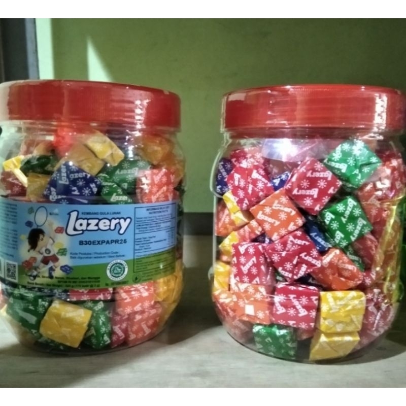 

Permen lunak lazery kotak toples isi 175pcs