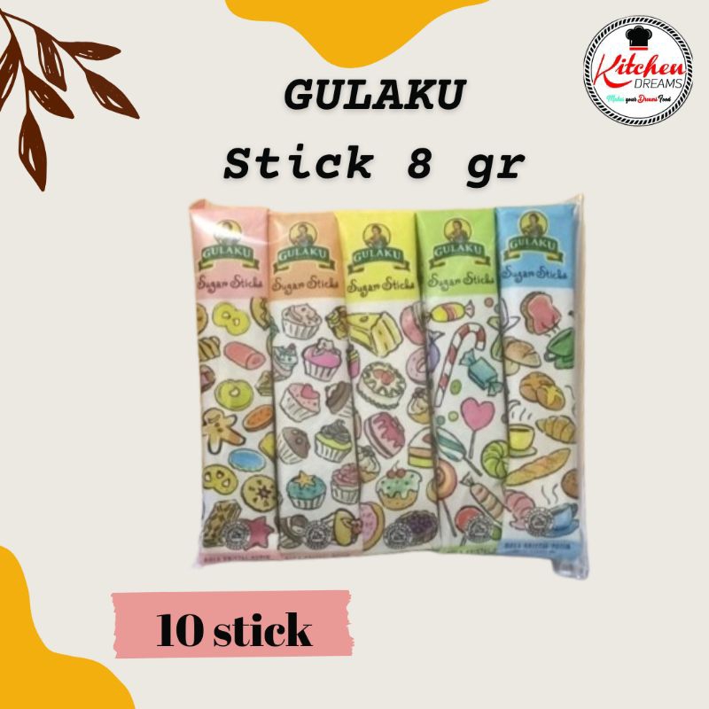 

GULAKU Stick Kemasan Sachet/Gula Pasir Kemasan Kecil 8 gr (10 Stick)