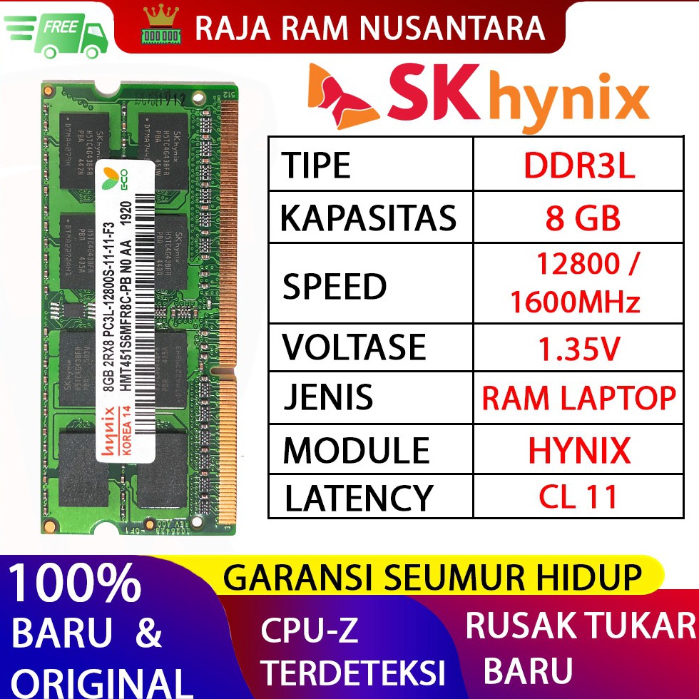 KODE G1E RAM HYNIX DDR3L 8GB 16MHZ 128 ORI RAM LAPTOP DDR3 RAM NB DDR3
