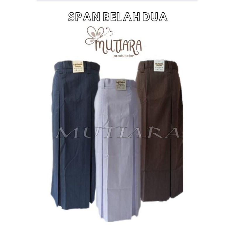 Rok SPAN BELAH DUA Sekolah Kerja Putih Hitam Biru SMP Abu SMA/SMK Coklat