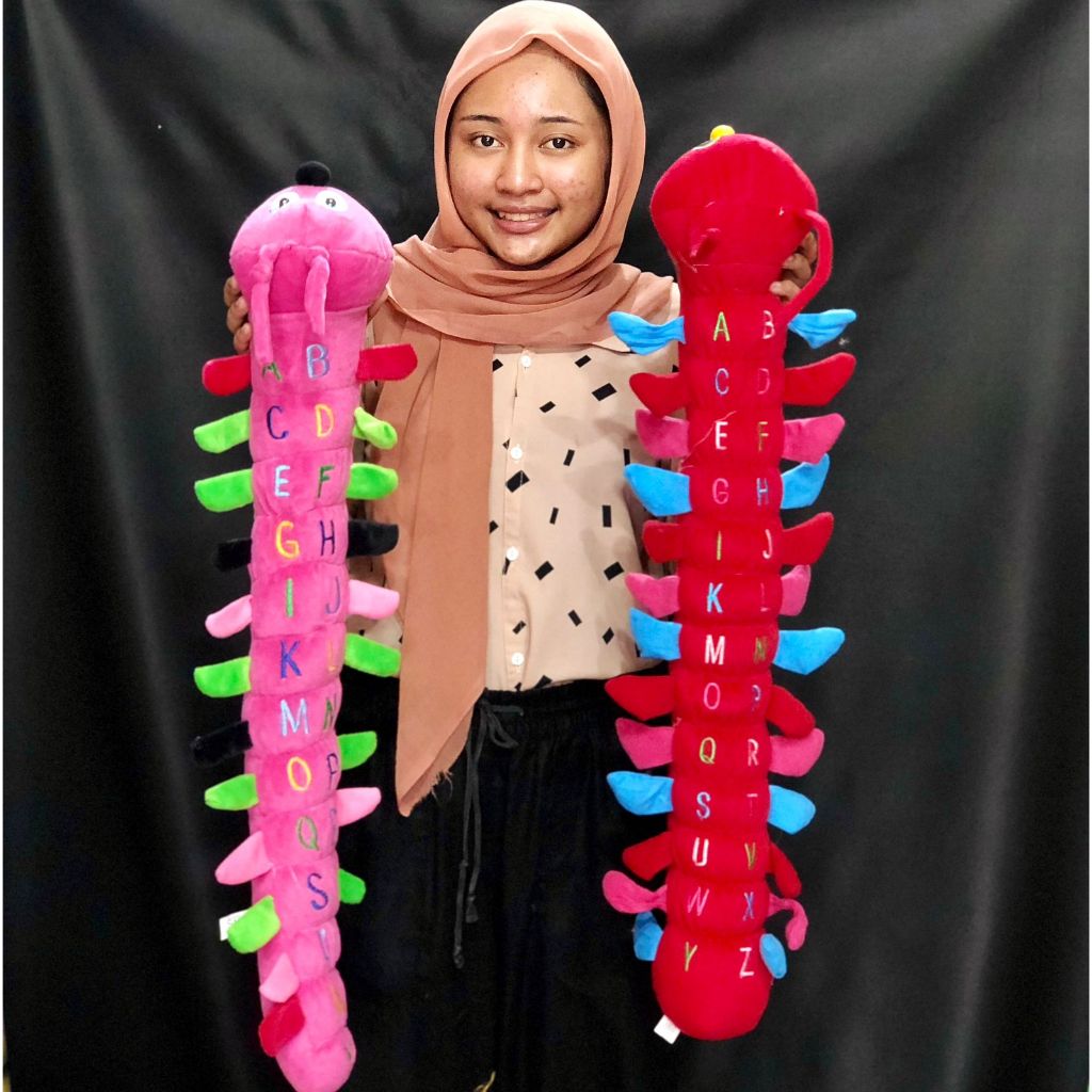 Boneka Ulil Panjang 80 cm, boneka ULAT lucu  mobil SNI ulil besar kurnia kado