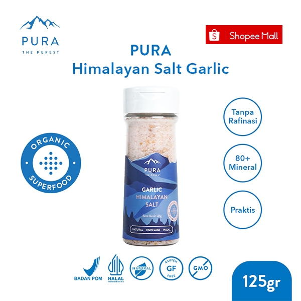 

Pura Himalayan Salt Garlic (125gr) - Garam Himalaya - Garam Organik - Garam Natural - Garam Tanpa Rafinasi - Garam Sehat - Garam Rendah Natrium - Garam Murni