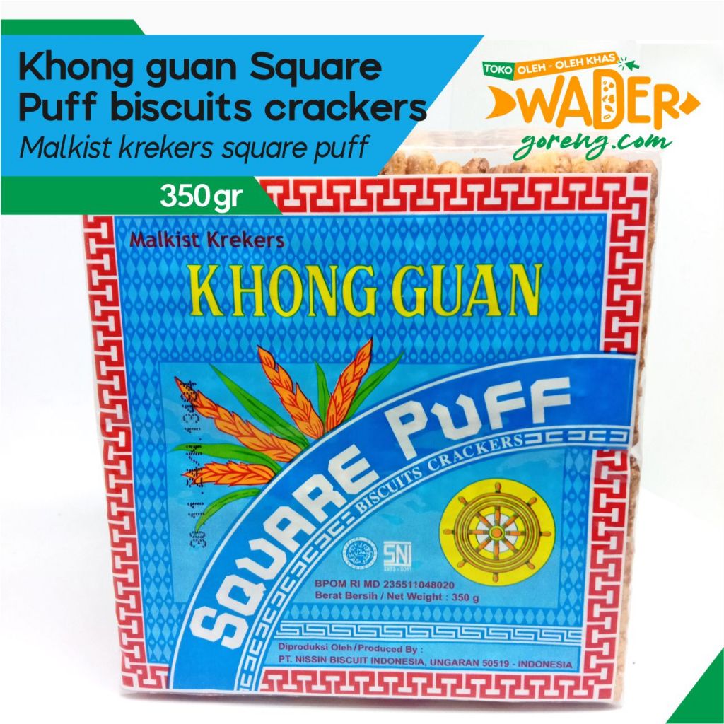 

Khong guan square puff biscuits crackers malkist krekers square puff 350 gram