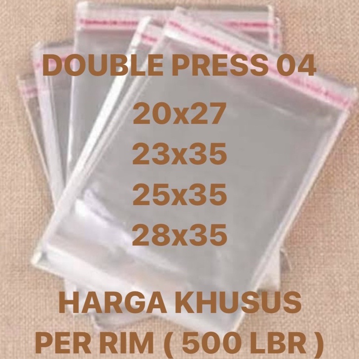 

Penawaran Istimewa Setiap Hari 5 PCS 1 RIM PLASTIK OPP BAJU HIJAB 4 SEAL DOUBLE PRESS 2x27 23x35 25x35 28x35