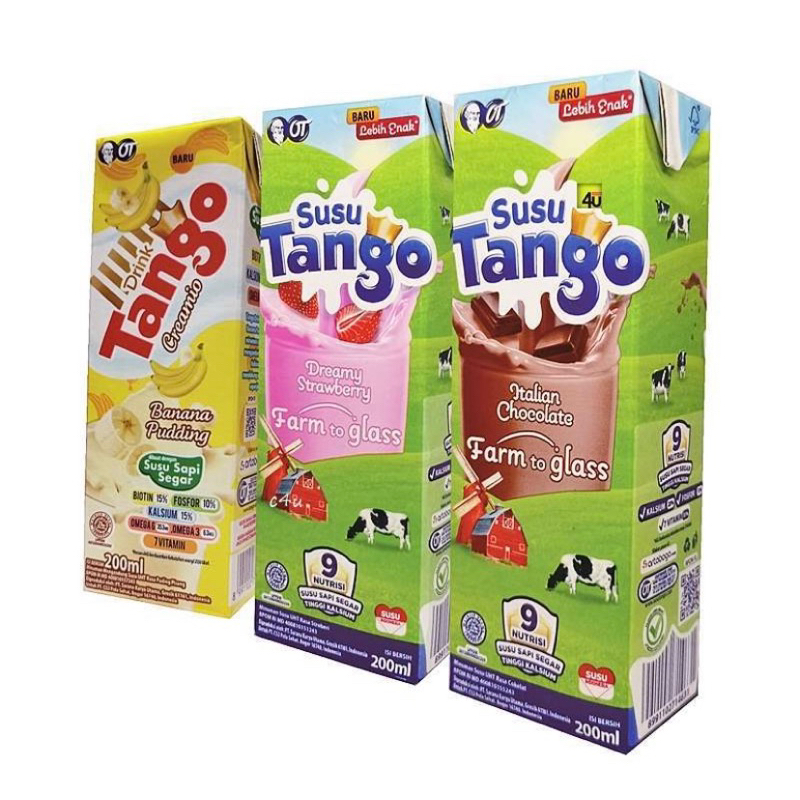 

Susu UHT Tango 200ml x 24 Pcs (1 Dus) - Susu Segar Tango Chocolate & Strawberry & Banana 200 ML (24 Pcs)