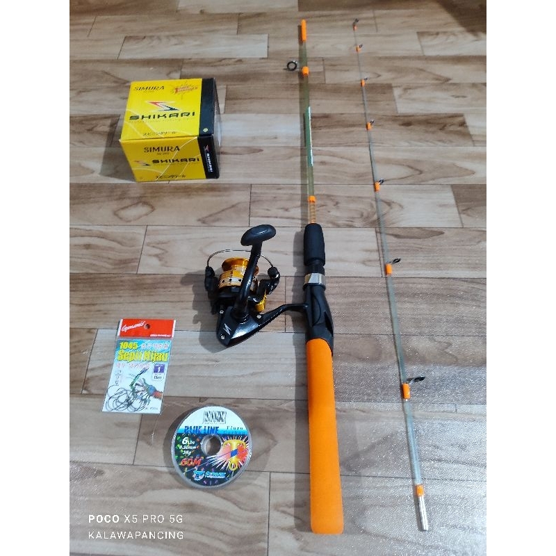 Set Pancing  Udang Murah Joran Daido  Crawfish + Reel Simura 250 / Tokoz  + Senar Blue Iine ( Bonus 