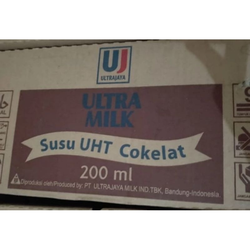 

susu ultra 200 ml coklat per dus (24 buah)