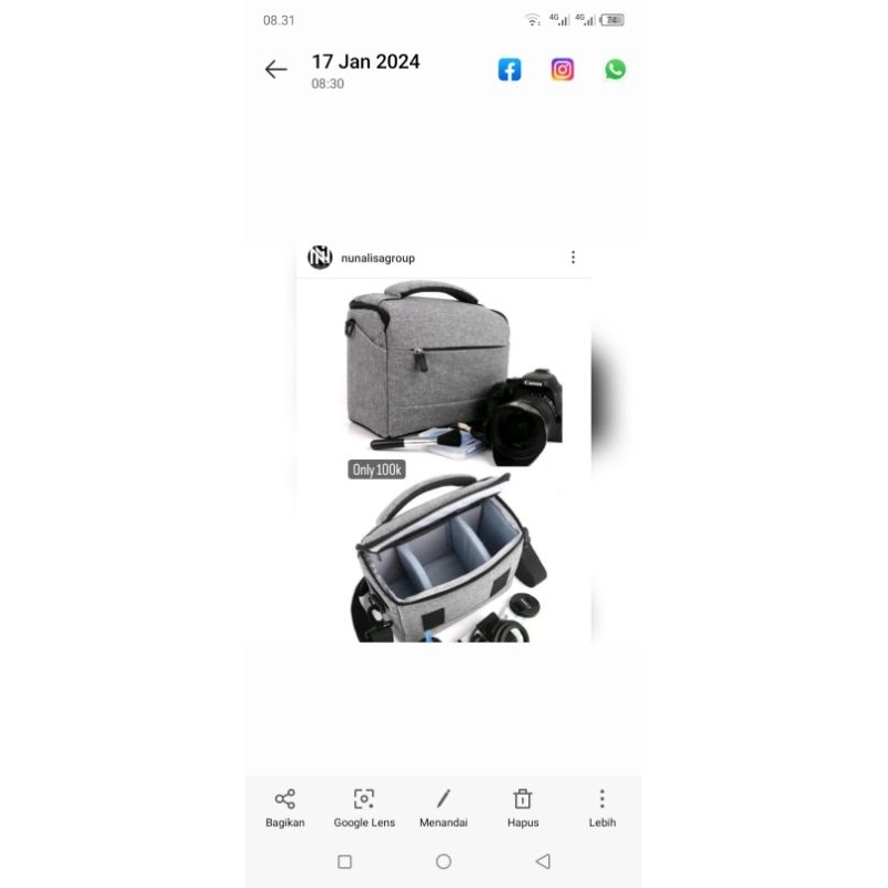 tas kamera mirrorles / DLSR