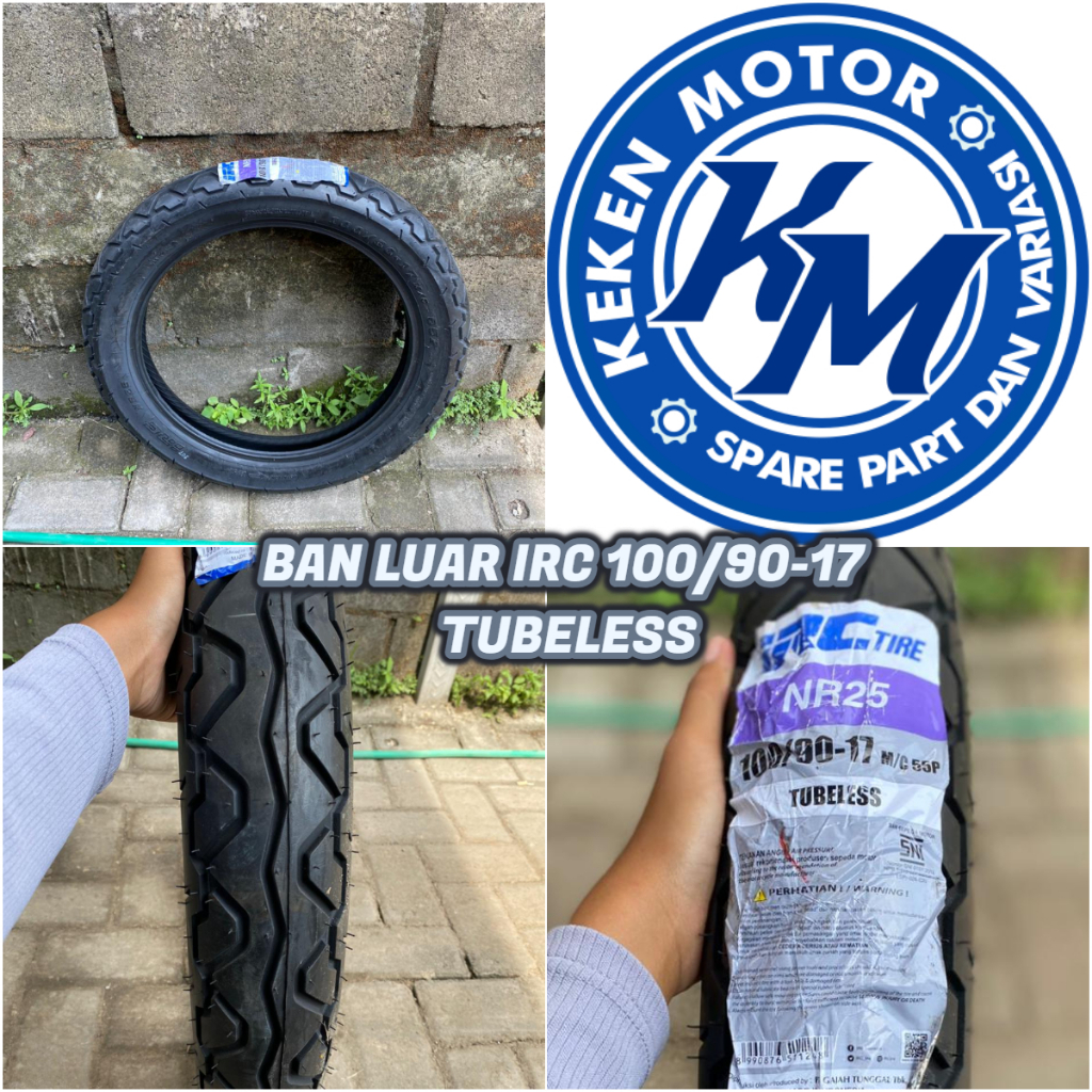 BAN LUAR IRC 100/90-17 TUBELESS || BAN LUAR MOTOR RING 17 100/90-17TL 100/90-18TT IRC TUBELESS MOTIF