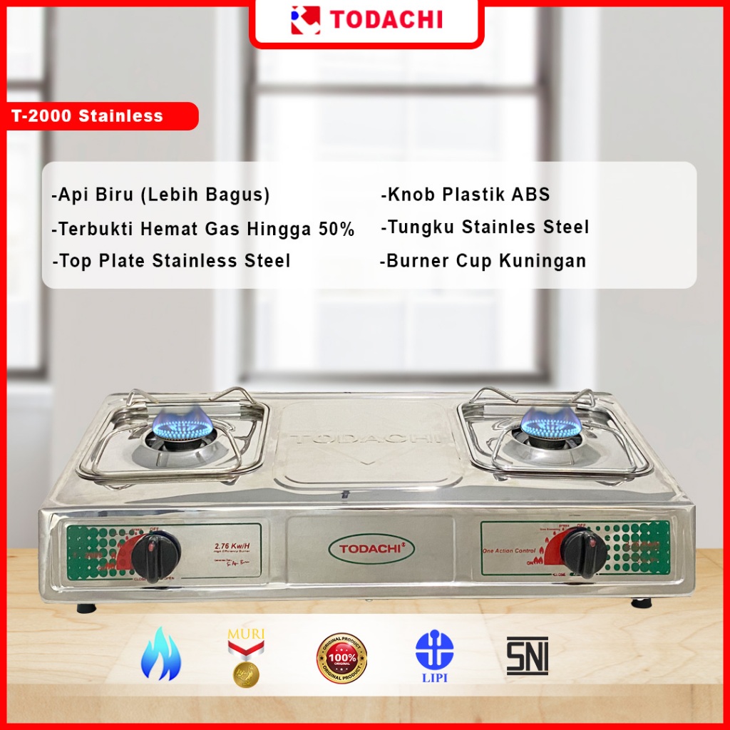 Todachi Kompor Gas Stainless 2 Tungku 70 cm T-2000 SS