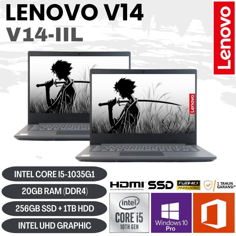 LAPTOP LENOVO IP V14-IIL CORE I5-1035G1 RAM 20GB DDR4 256GB SSD + 1TB HDD FHD WINDOWS 10 PRO