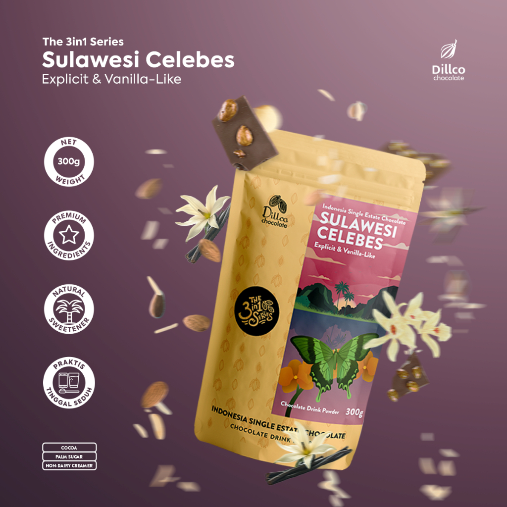 

DILLCO CHOCOLATE - 3 in 1 Series 300 Gram Sulawesi Celebes