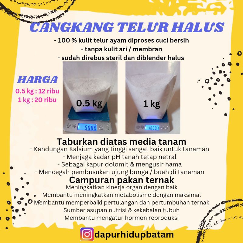 

Cangkang Kulit Telur Halus untuk Pupuk dan Pakan Ternak