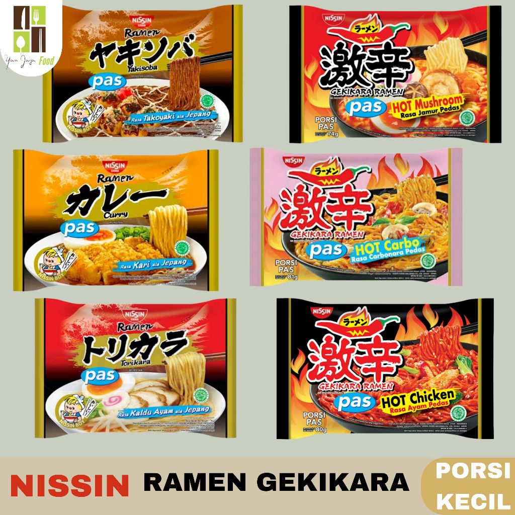 

Nissin Ramen Gekikara / Mie Ramen / Ramen Instan / Porsi PAS / Kecil