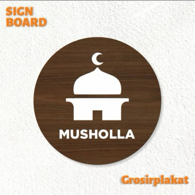 Signage Musholla Sign Board Kayu Label Papan Nama Masjid Mushola Plang Tulisan Label Ruangan