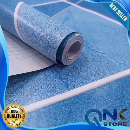 Wallpaper Dinding Motif 3D  Keramik Biru 45cm x 5m Wallpaper Sticker Dinding Motif Keramik Biru