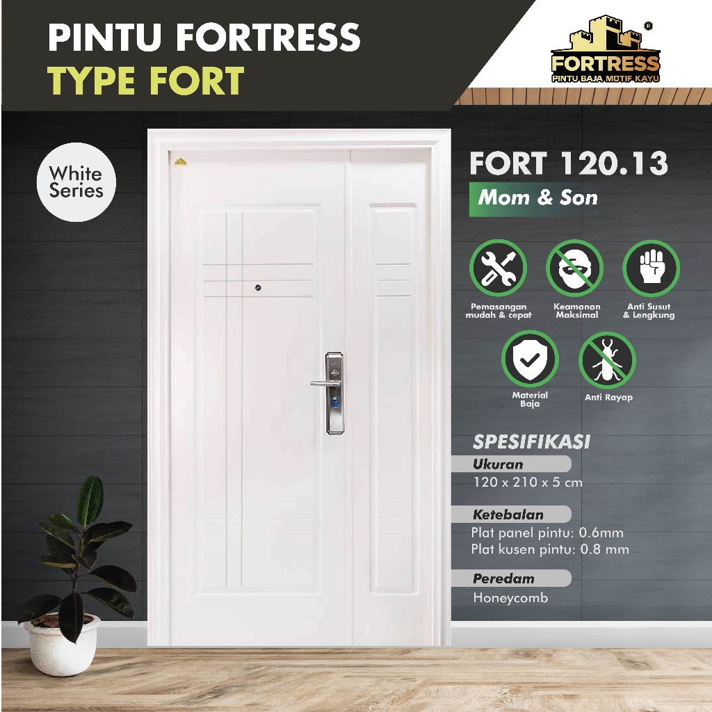 PINTU BAJA FORTRESS 120.13 / TYPE FORT / PINTU BAJA / PINTU RUMAH 120 CM