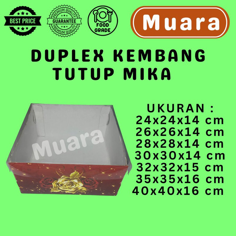 

Dos Duplex Kembang Tutup Mika Tinggi 14,15,16 Cm / Kardus Box Tart Motif Kembang / Kotak Hampers Cake / Box Pudding