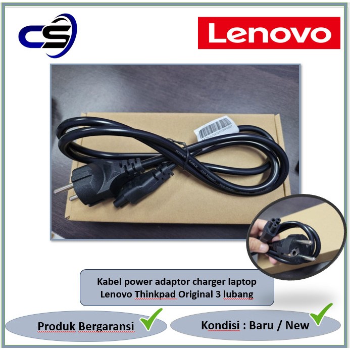 Kabel power adaptor charger laptop Lenovo Thinkpad Original 3 lubang