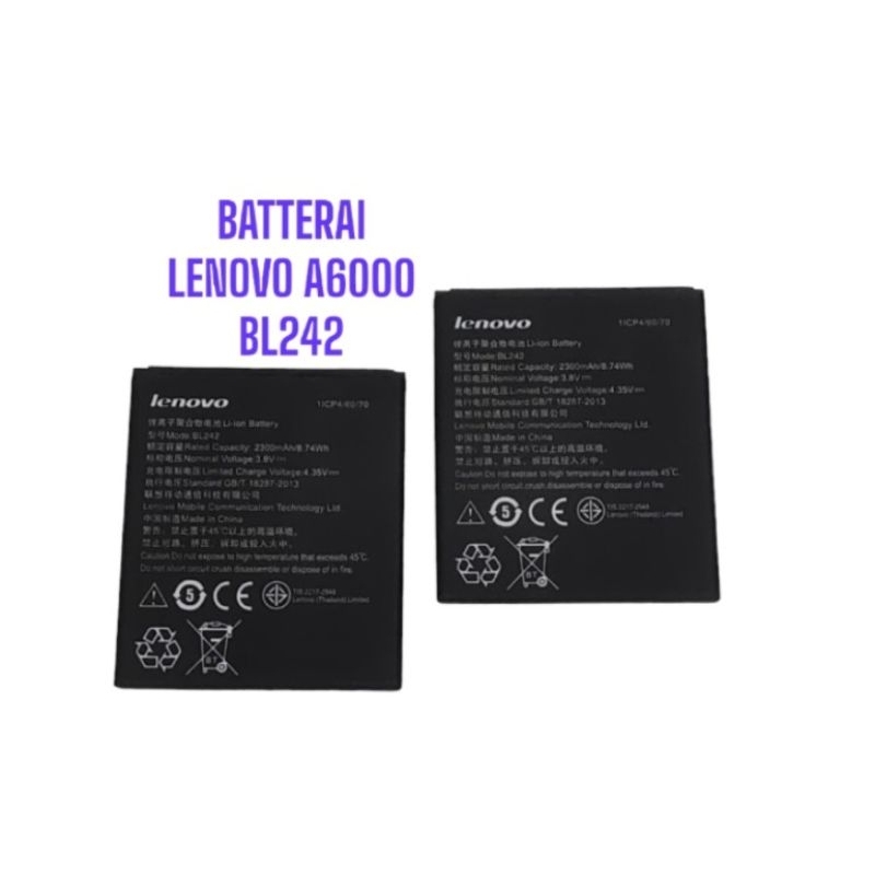BATTERY BATERAI BATRE BATT LENOVO A6000 / BL242 - BATT LENOVO A6000