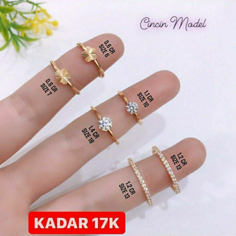 Cincin Emas Asli - Cincin Emas Kadar 17k - Toko Emas - Toko Mas asli - Perhiasan Cincin Emas