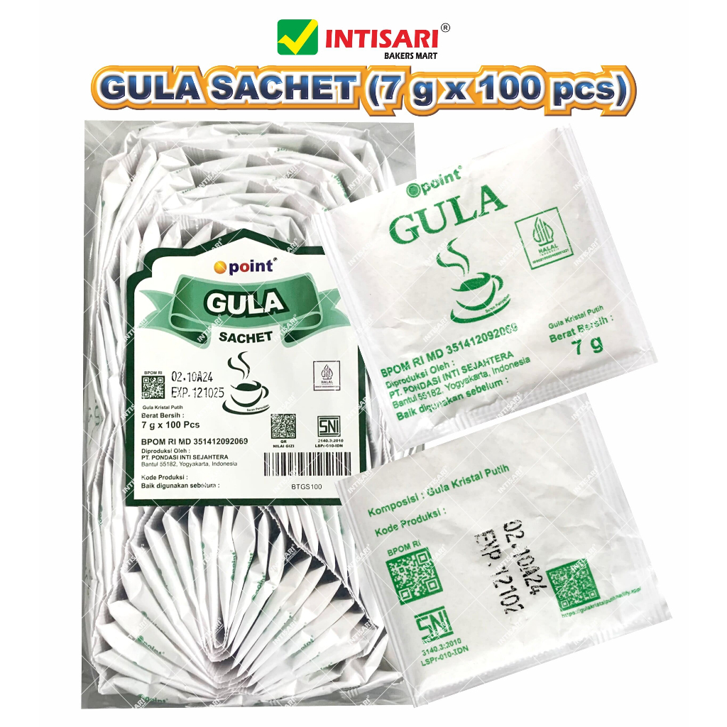 

[ISI 100 PCS] GULA SACHET 7 G