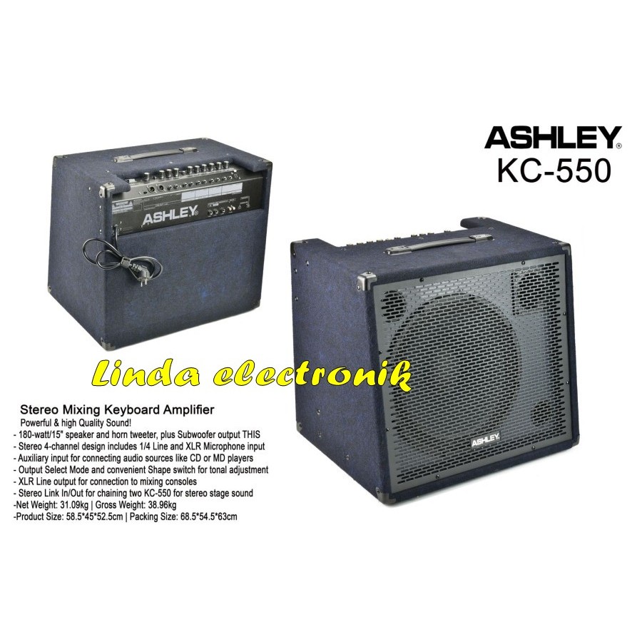 amplifier keybord ashley kc550 / kc 550 15 inch original