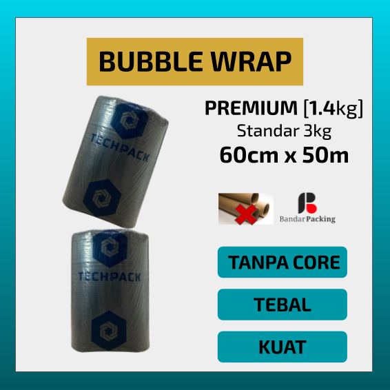 

Plastik Bubble Wrap Roll Hitam 60 cm x 50 m Premium Tebal 60cm x 50m TECHPACK Babel Bubblewrap Buble