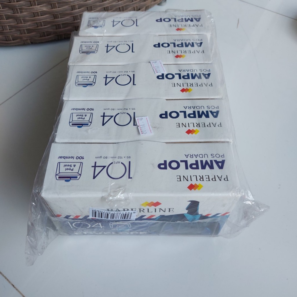 

Amplop Putih Airmail Tanggung Paperline 104 APS - 5 Box Isi 500 (95x152mm 80gsm)