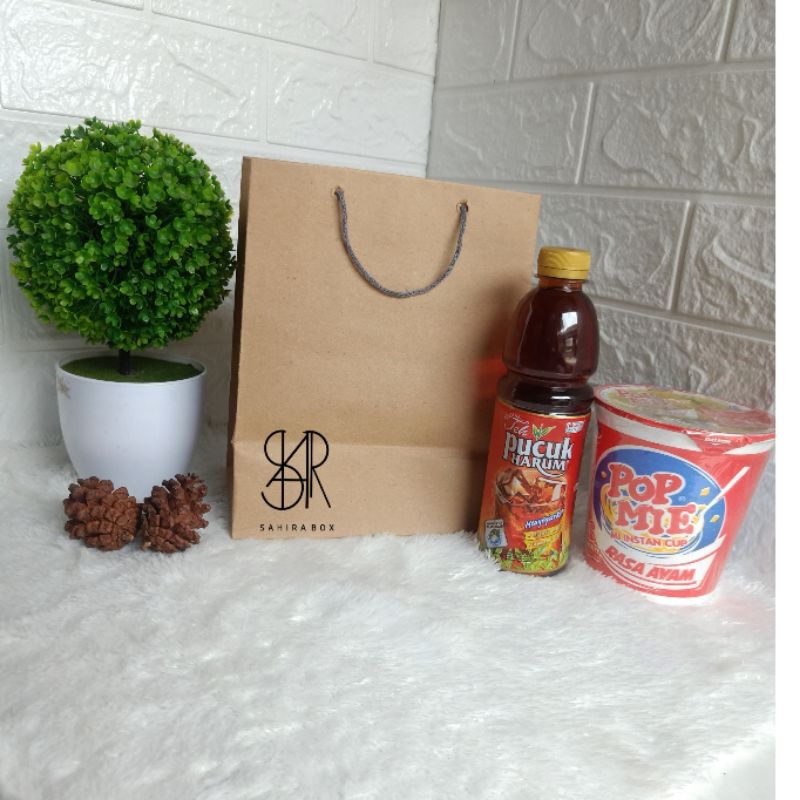 

paperbag polos coklat custom tebal murah ukuran (18x12x22cm)