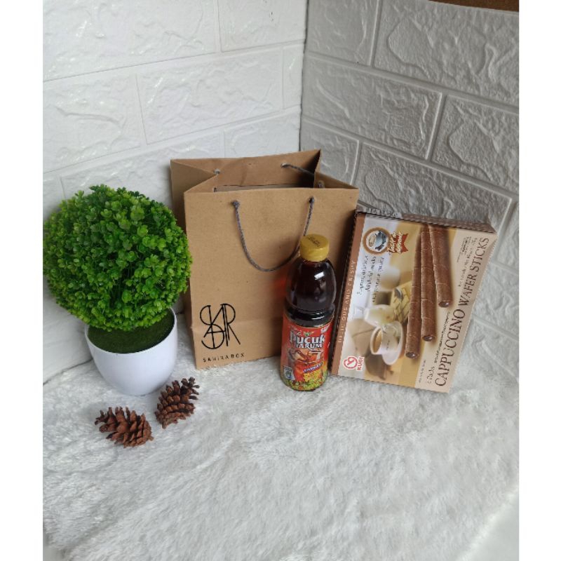 

paperbag polos coklat custom bahan tebal murah ukuran (18x12x22)