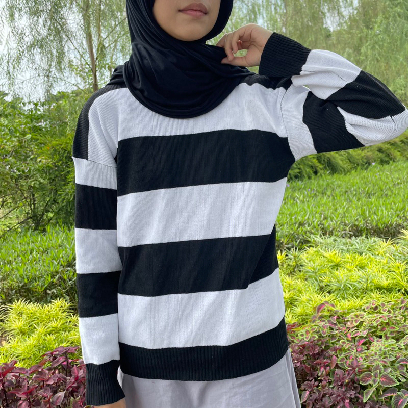 AslahStyle Amber Black / Sweater Rajut / Atasan Wanita / Knitwear