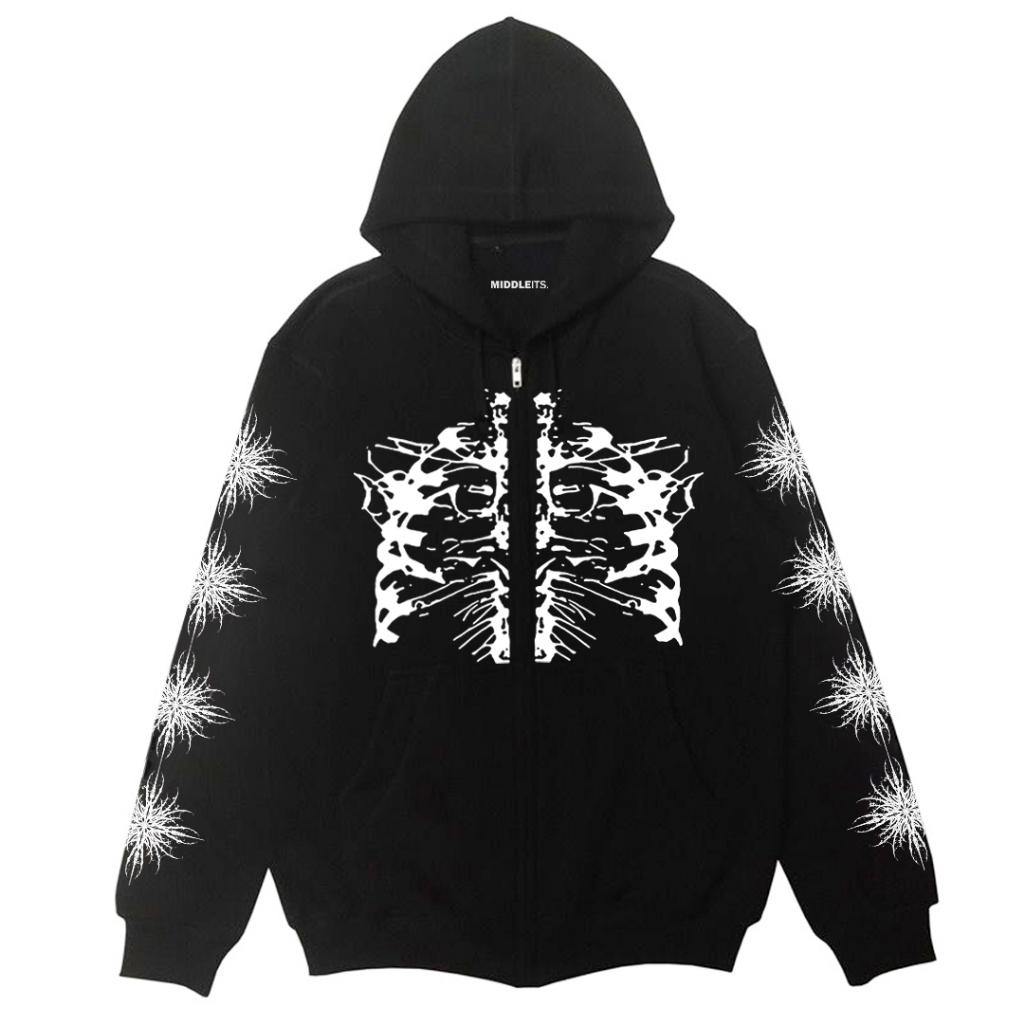 Middleits - Sweater Zipper BASIC/LOKAL Hoodie Zipper  Death Hoodie Zipper FLEECE COTTON VISCOUSE 280