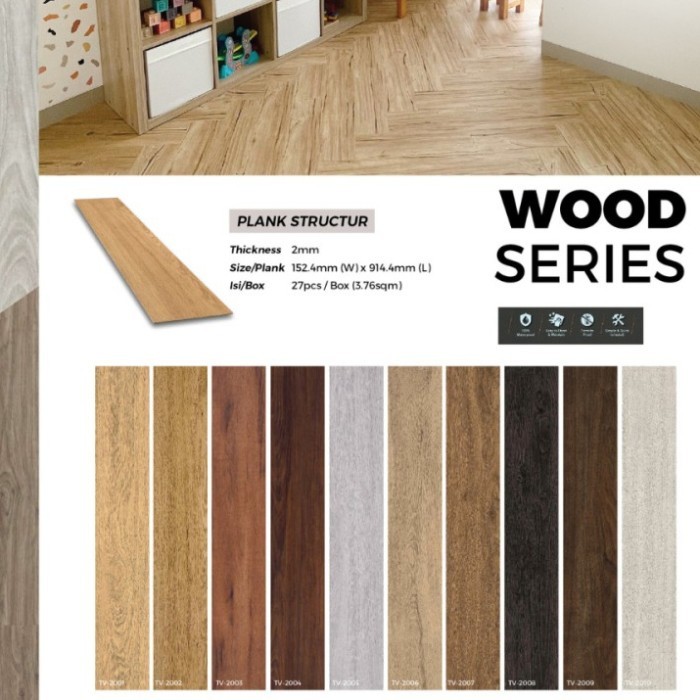 PROMO VINYL TACO TEBAL 2 MM - m²  Luxury Vinyl Flooring Lantai 2mm ORI