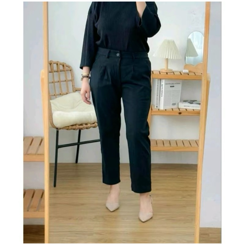 Celana Chino Wanita Celana Katun Stretch Celana Kantor Wanita
