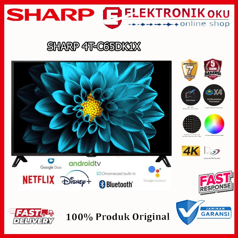 ANDROID TV SHARP 65 INCH GARANSI RESMI