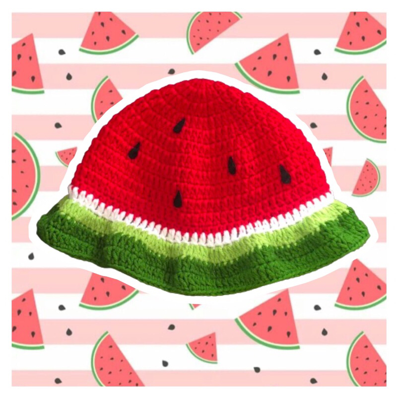 WATERMELON BUCKET HAT RAJUT BAYI ANAK DEWASA CUSTOM BUCKET HAT LUCU